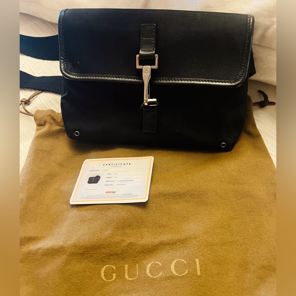 Gucci Black canvas Jackie belt/BumBag
